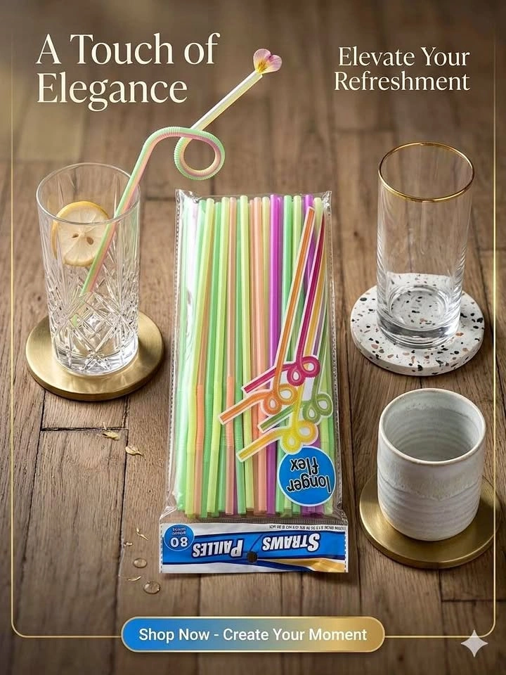 80 Count Flexible Plastic Straws