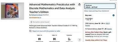 Advanced Mathematics Precalculus Teacher's Edition