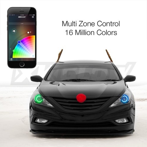 XKGLOW RGB Halo Headlight Kit - 120mm Smartphone Controlled - photo 3