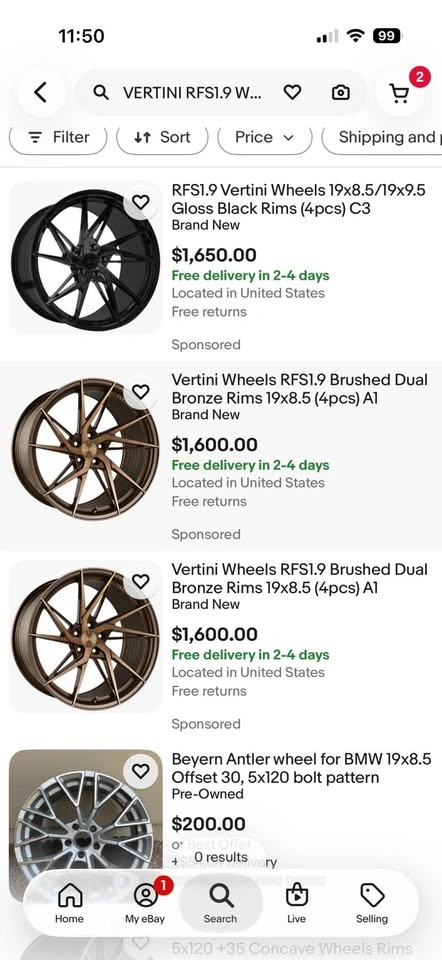 VERTINI RFS1.9 WHEEL 19X8.5 / 19X9.5 DUAL BRONZE 5X120 - photo 5