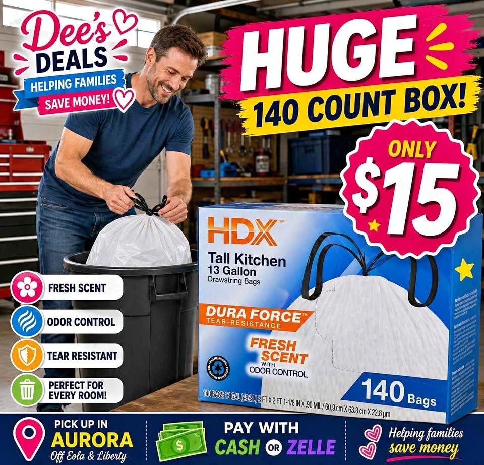 Huge 140 Count 13 gallon Trash bags Super Deals $15