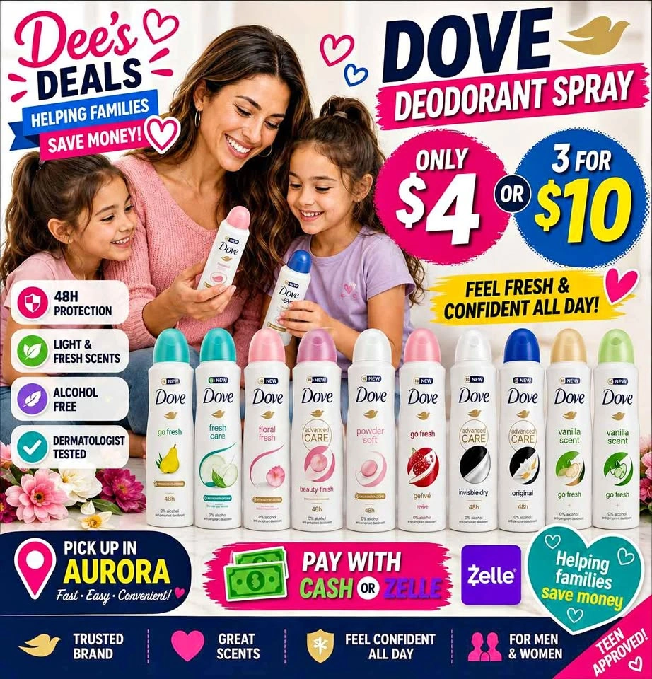 Dove Womens Deodorant $4 each or 3 for $10