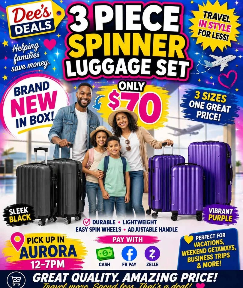 3 Piece Spinner Luggage Set BRAND NEW IN BOX ONLY $70 - photo 2