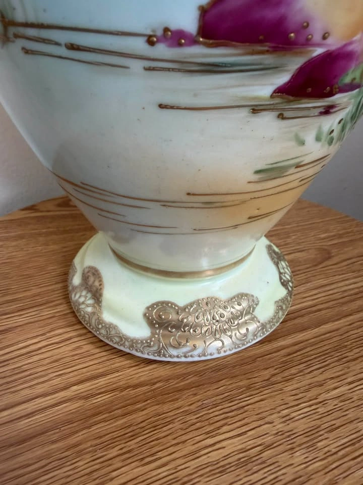 Antique Nippon Hand-Painted Porcelain Vase – Scenic Landscape - photo 5