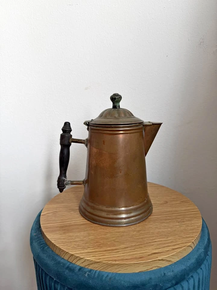 Antique Rome Metal Ware Copper Coffee Pot – Wooden Handle