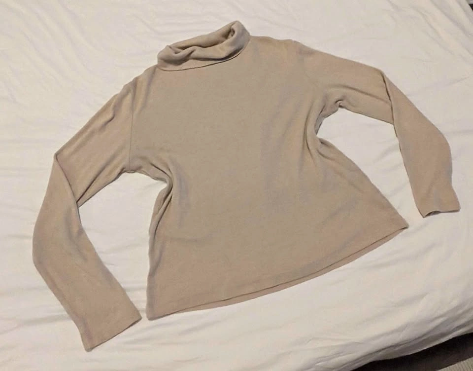 Uniqlo Heattech beige long sleeve top