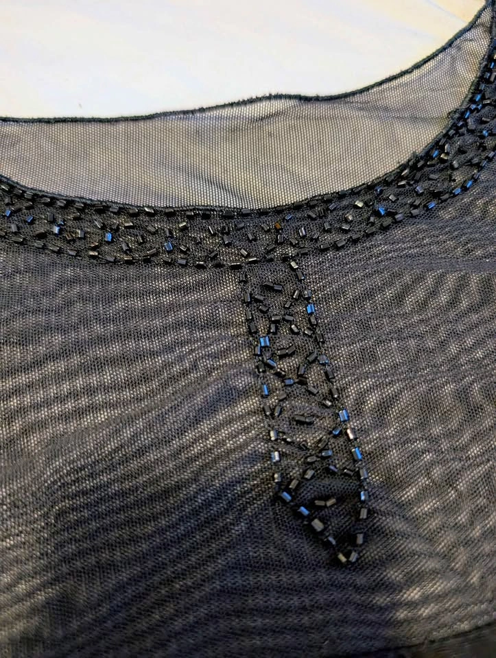 Mesh beaded short sleeve top - photo 3