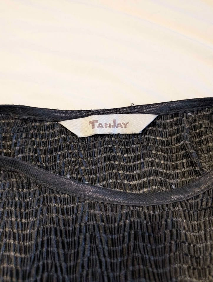Textured black short sleeve top - photo 5