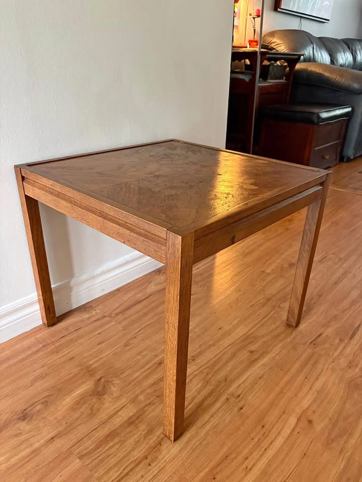 Vintage 1960’s Mid-Century Oak Parquet Square Side Table