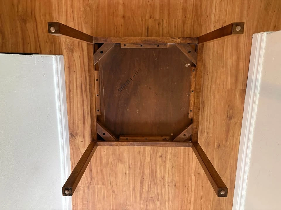Vintage 1960’s Mid-Century Oak Parquet Square Side Table - photo 5