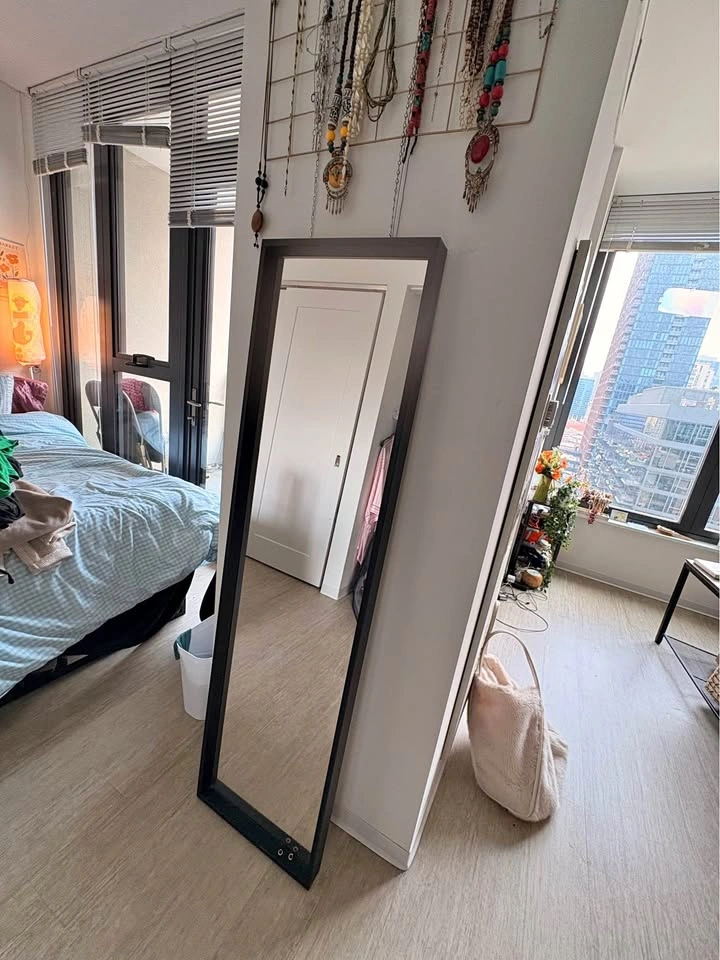 IKEA full length mirror with black frame