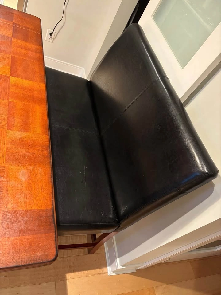 Kitchen table with two benches and a chair - photo 2