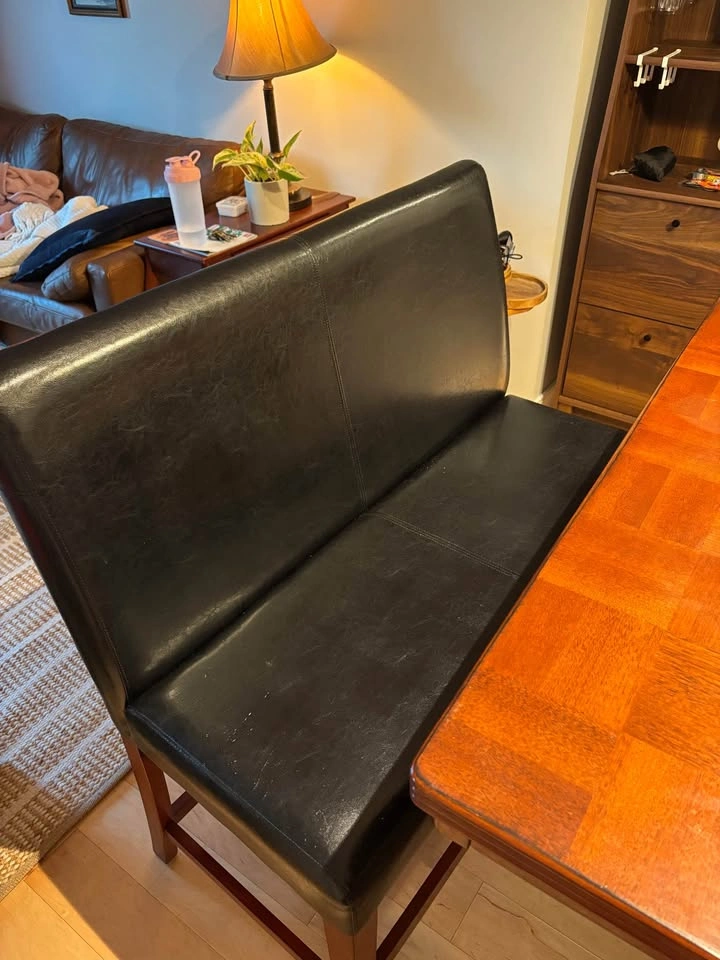 Kitchen table with two benches and a chair - photo 3