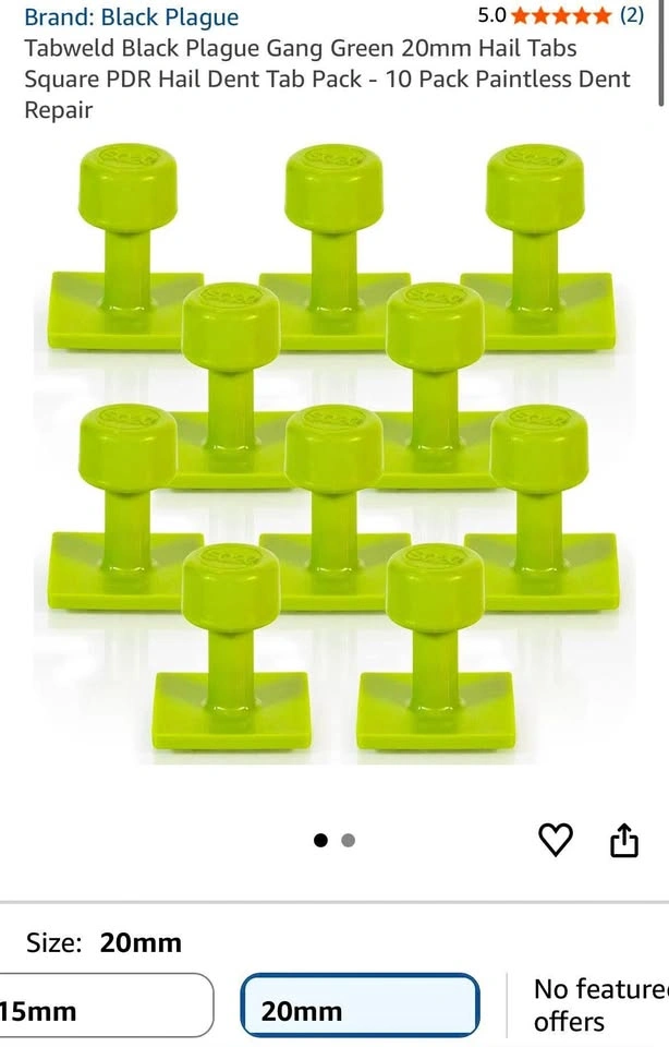 Black Plague Gang Green 20mm Square PDR Hail Tabs 30 pack