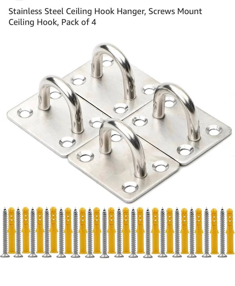 Stainless Steel Ceiling Hook Hanger, Screws Mount Ceiling Hook,