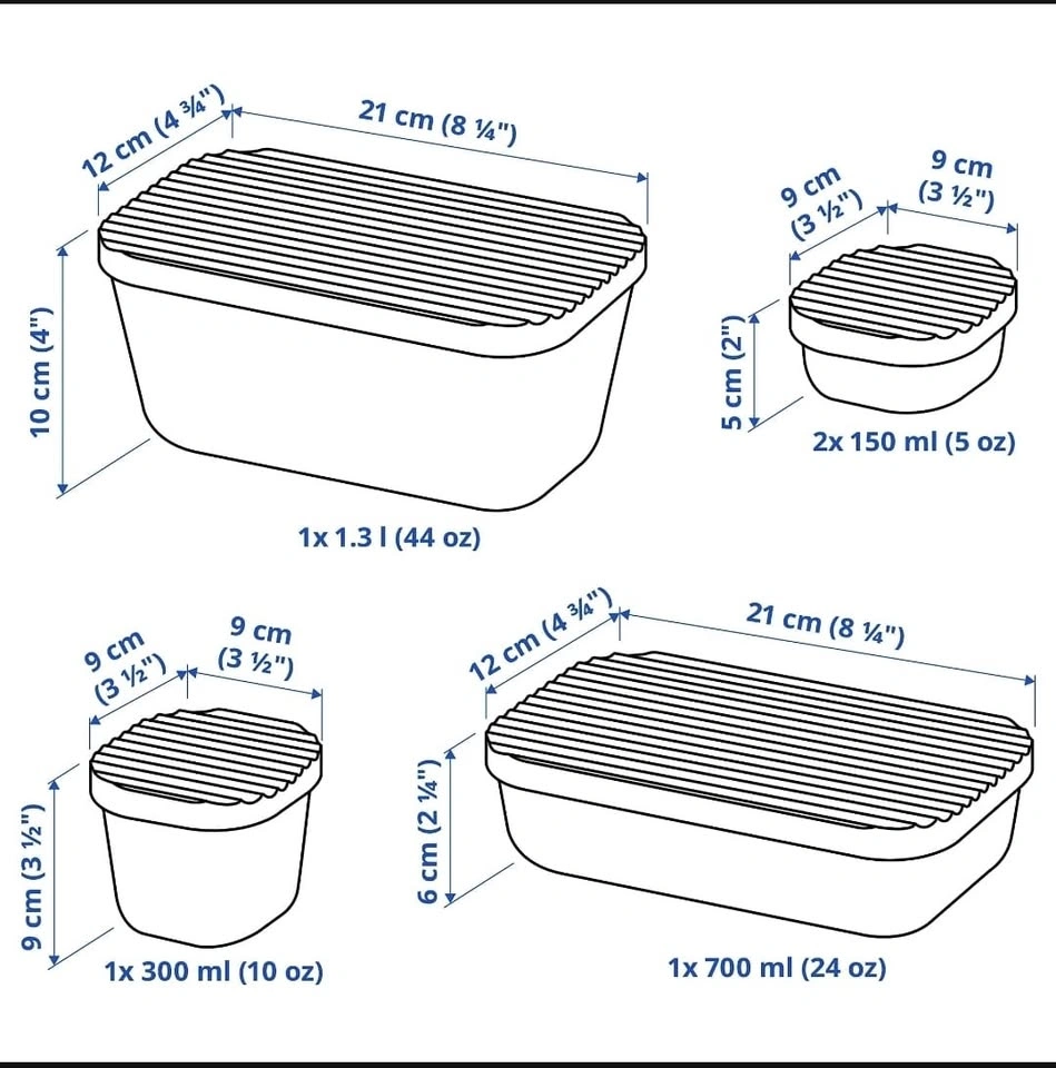 IKEA Glass Food Storage Container (5 pieces set) - photo 4