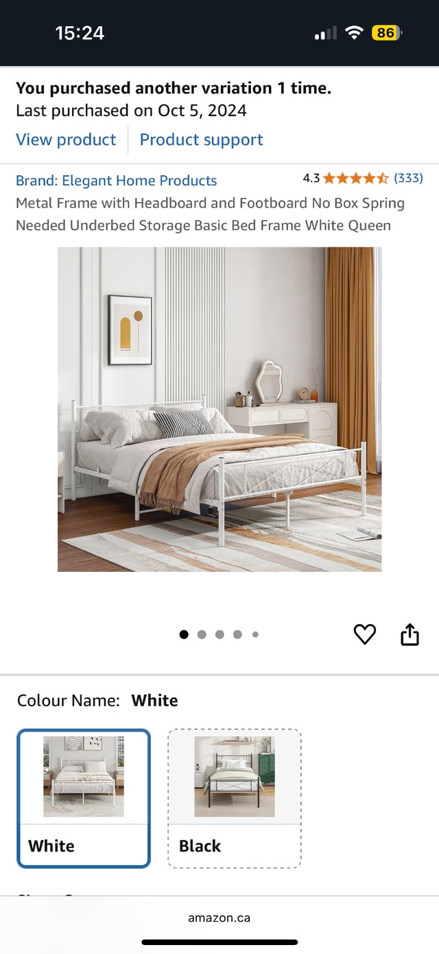 White Metal Bed Frame Twin