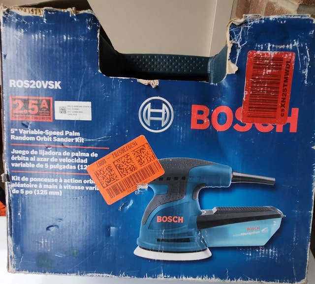 Bosch 5-Inch Variable-Speed Palm Random Orbit Sander Kit