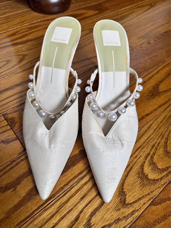 Dolce Vita Pearl Embellished Pointed Toe Mules