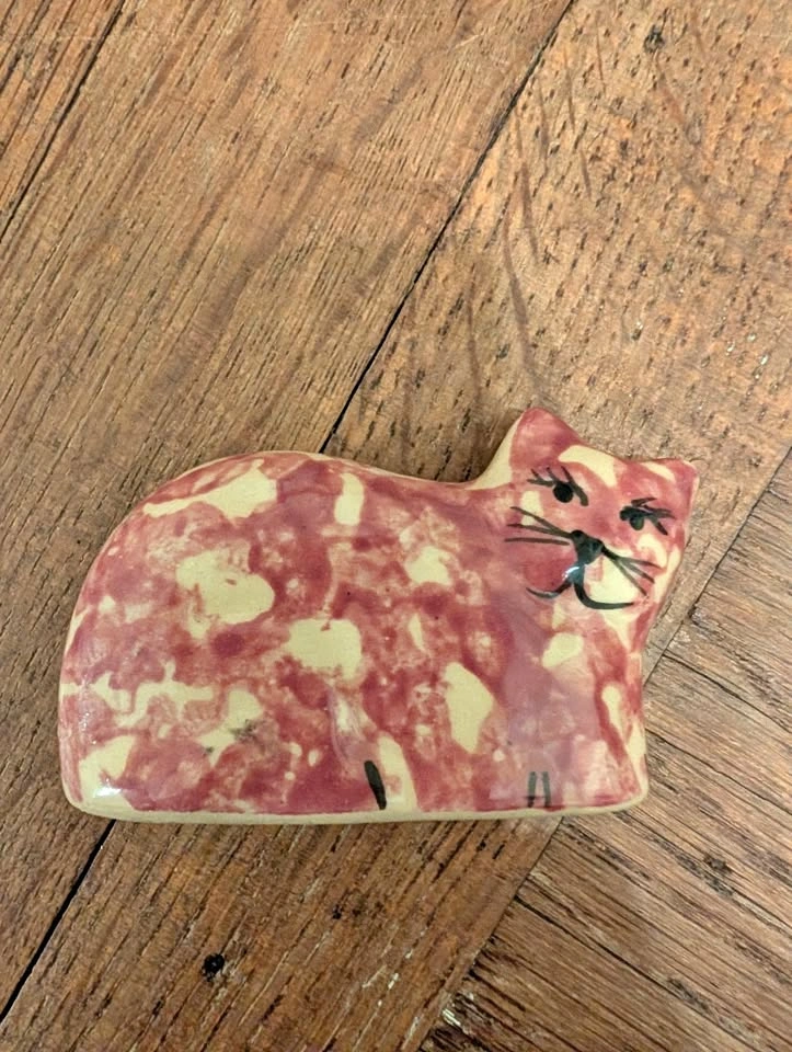 Alpine Pottery Cat Roseville, Ohio Mini Ceramic Figurine