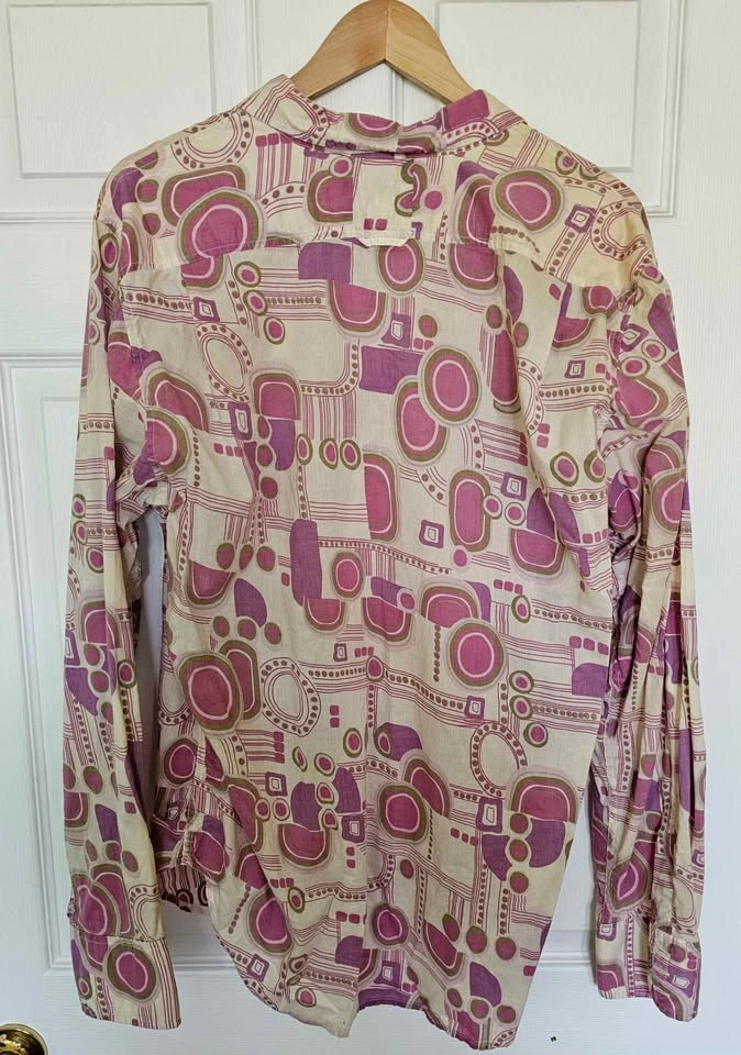 Vintage GUESS Men’s Abstract Geometric Long Sleeve Shirt - Size - photo 2