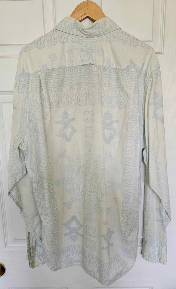 Vintage GUESS 1981 Men’s Paisley Boho Long Sleeve Shirt - Size X - photo 2