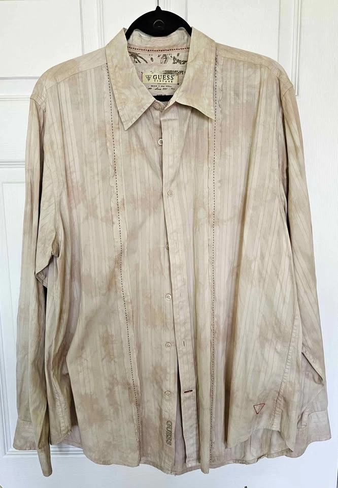 Vintage GUESS Tie-Dye Acid Wash Button Shirt - Size XL