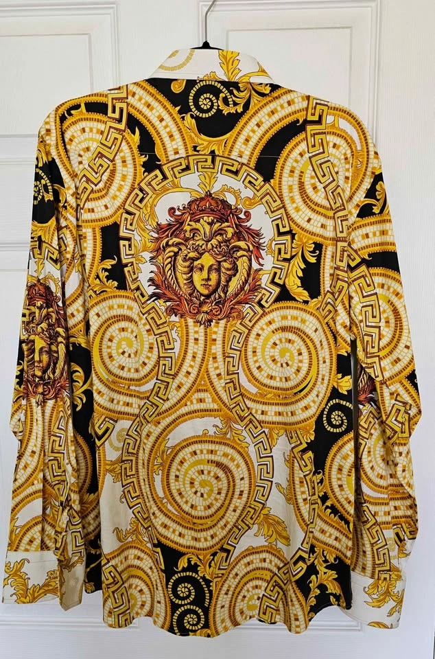 Brand New BARABAS Men's Baroque Medusa Gold Shirt - XXL - photo 2