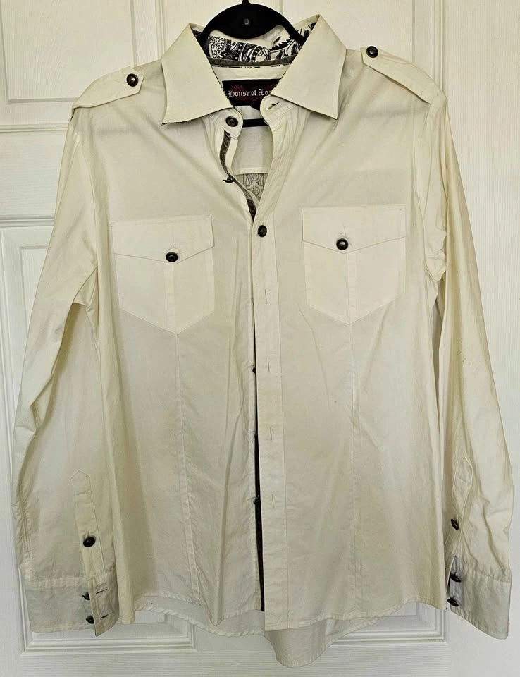 House of Lords Men's Y2K Gothic Angel Wings & Sword Shirt