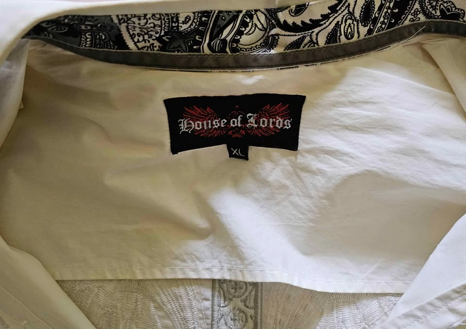 House of Lords Men's Y2K Gothic Angel Wings & Sword Shirt - photo 5