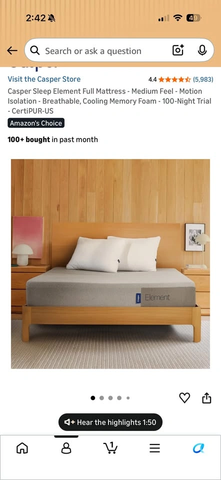 Casper Sleep Element Full Size Mattress - photo 4