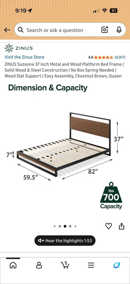 ZINUS Suzanne Full Size Platform Bed Frame - photo 2