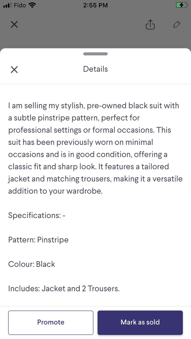 Black Pinstripe Suit - photo 4