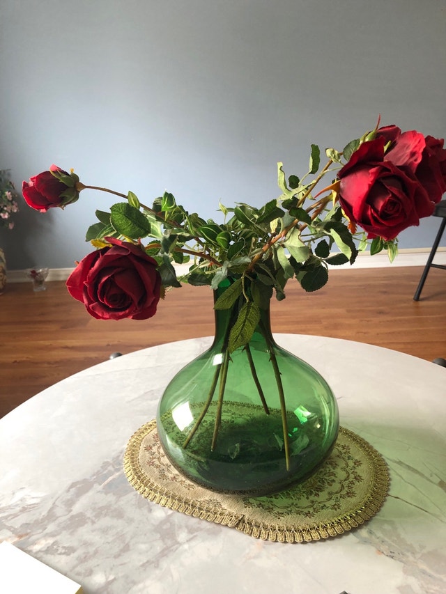 Green Glass Vase