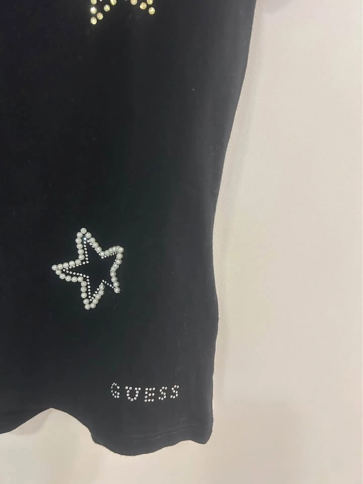 GUESS Los Angeles Black Fitted V-Neck Rhinestone Star Tee - photo 3