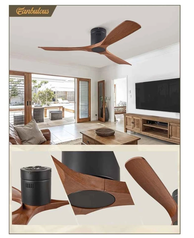 Brand New 52" Low Profile Ceiling Fan, Walnut - photo 2
