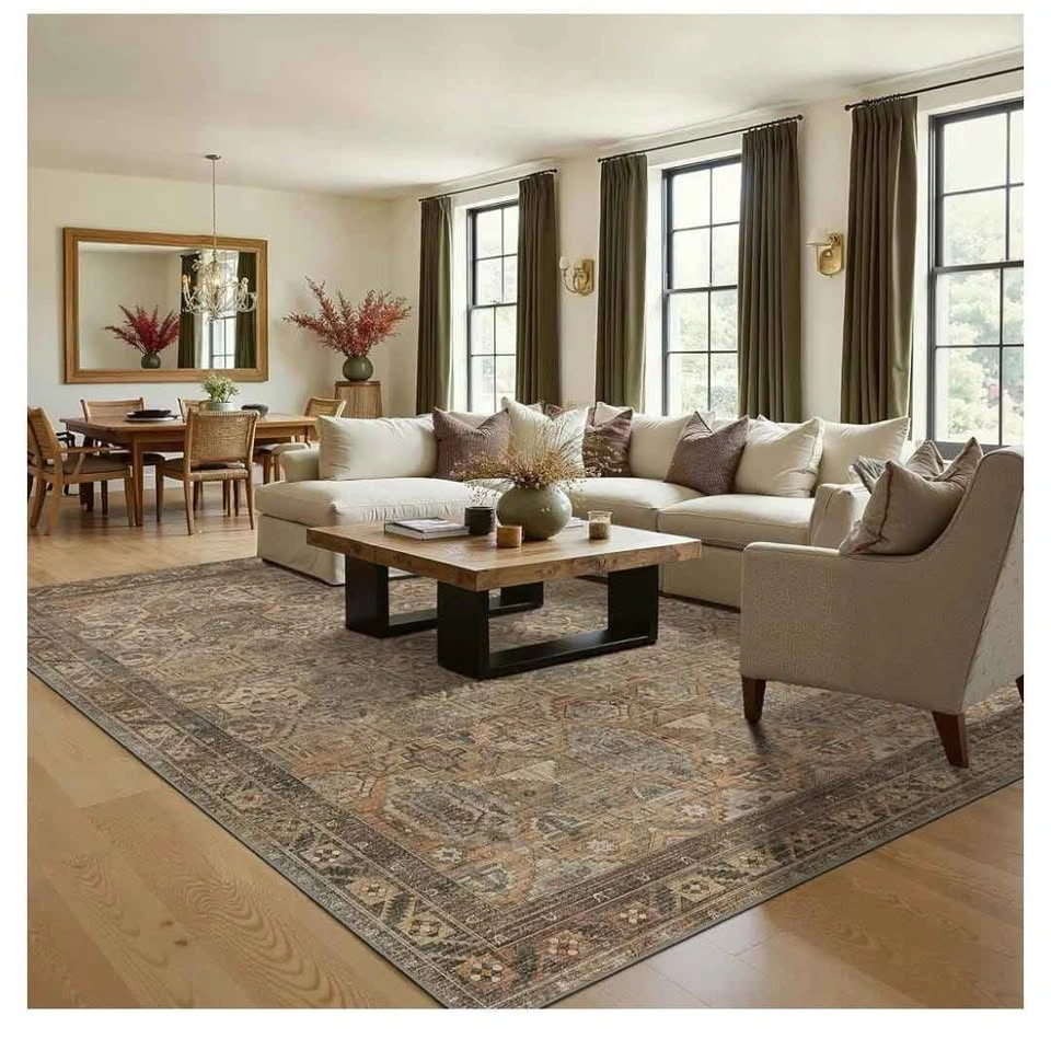 Brand NEW 9x12 Washable Area Rug - Vintage Brown/Gray - photo 3