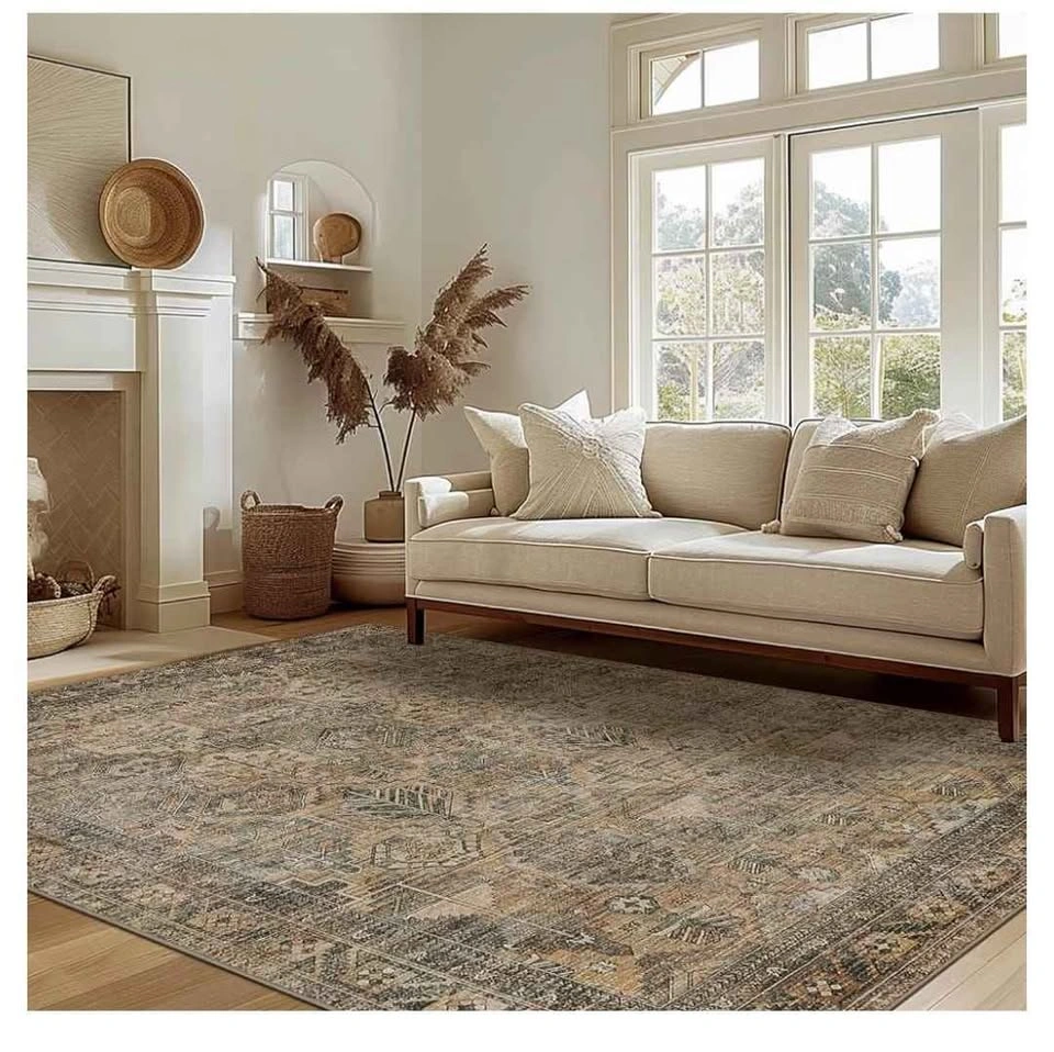Brand NEW 9x12 Washable Area Rug - Vintage Brown/Gray - photo 5