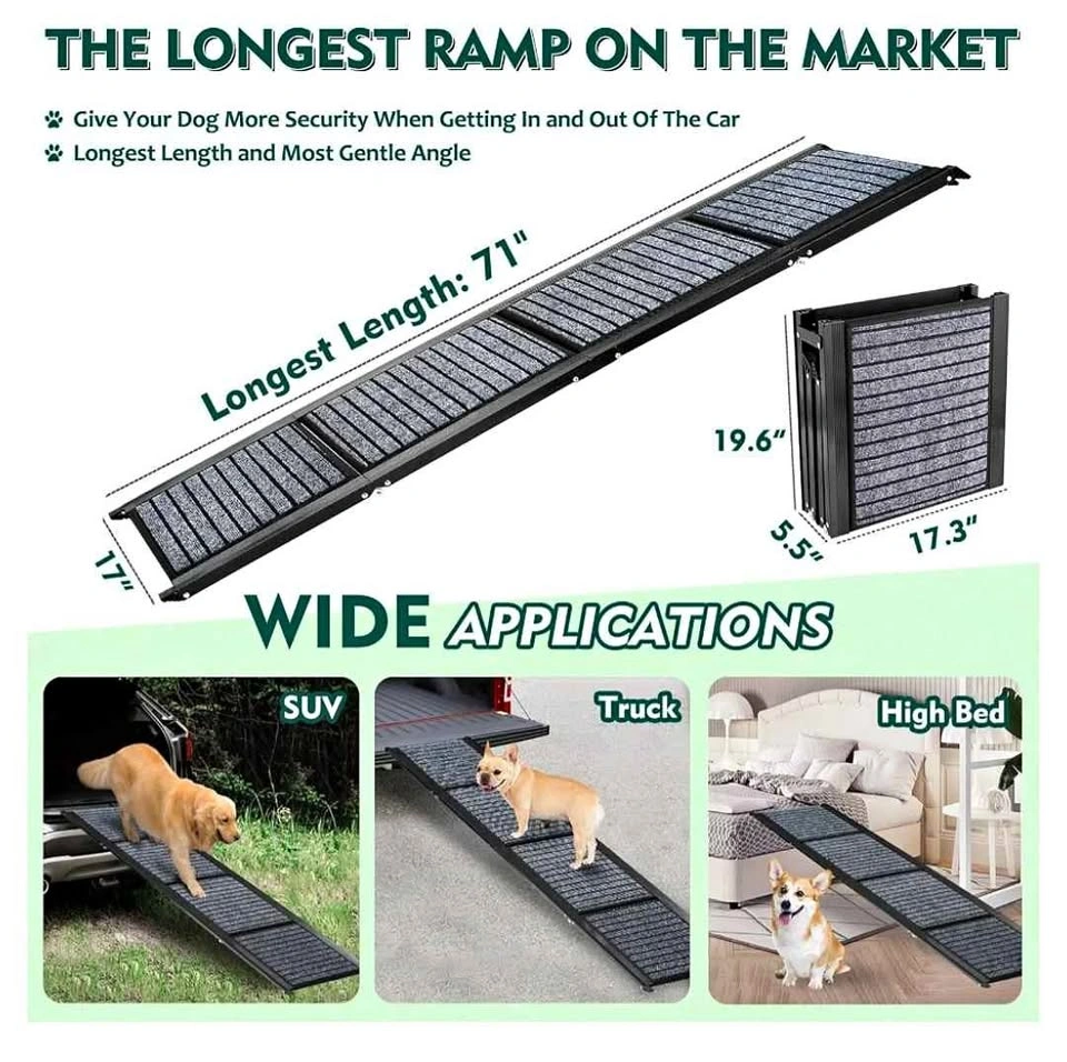 Brand New Extra Long Folding Pet Ramp with Anti-Slip Surface