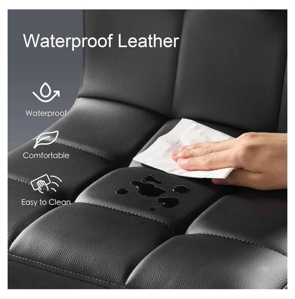 Brand new Set of 2 Black Faux Leather Adjustable Swivel Bar Stoo - photo 3
