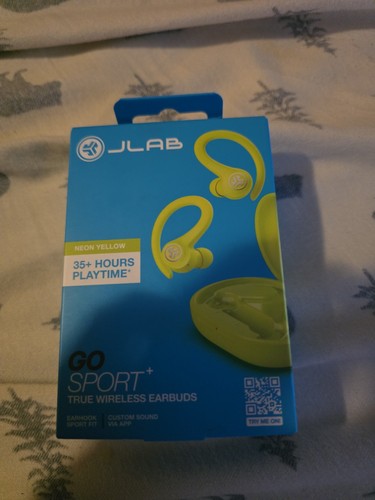 JLab GO Plus + Sport True Wireless Bluetooth Earbuds-Yellow
