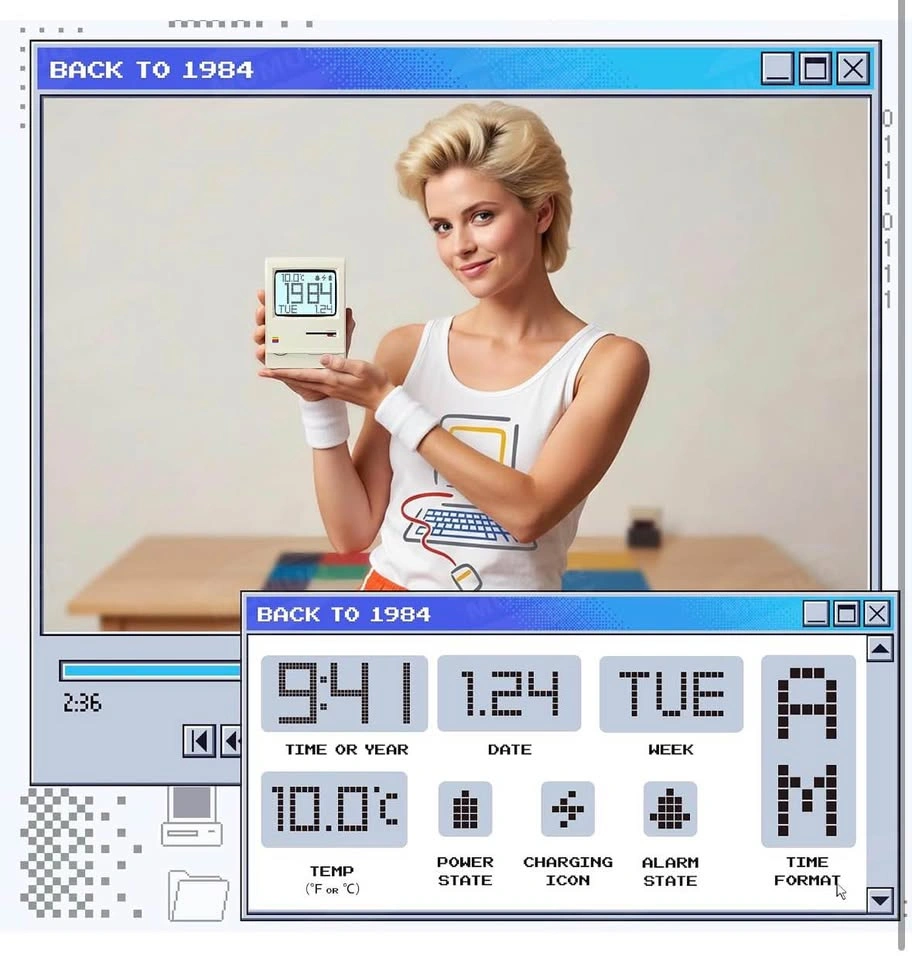Maclock WB-8 Retro Pixel Alarm Clock - photo 5