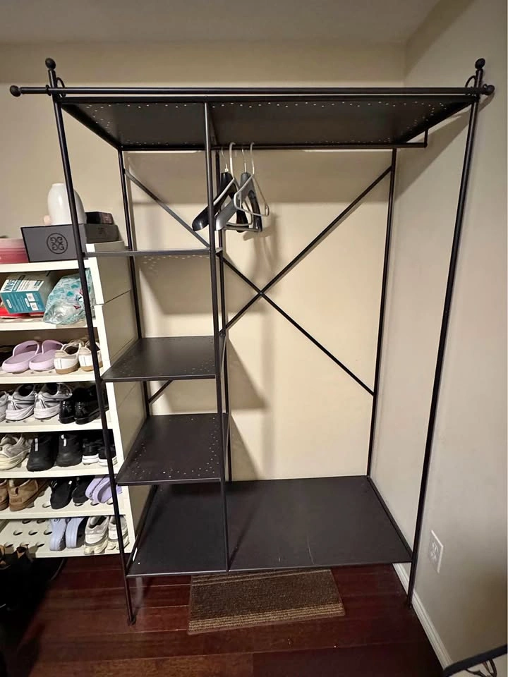 Black Metal Garment Rack / Storage Organizer