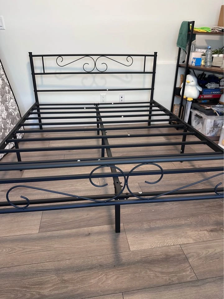 Black Metal Double Bed Frame - photo 3