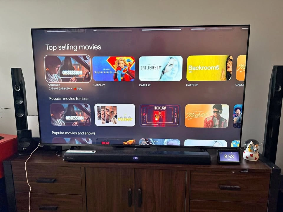 Hisense 65 inch 4K Smart TV + TV Stand + Free Extras