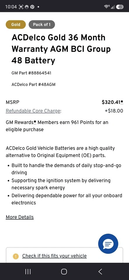 NEW ACDelco Gold AGM Battery Group 48/H6 — 760 CCA — $200 - photo 2