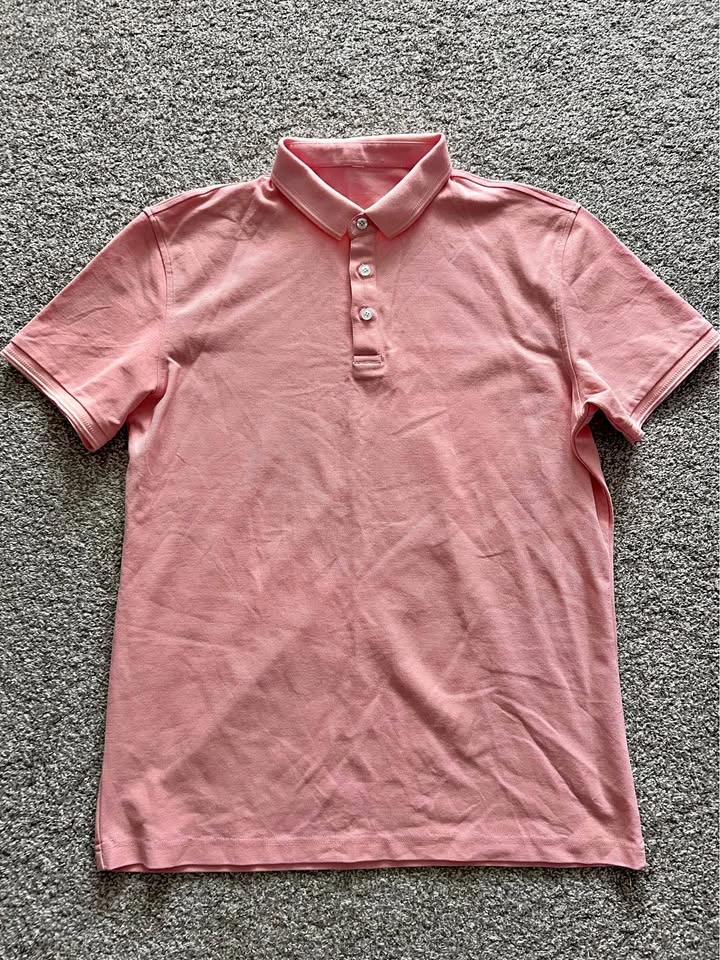 Salmon Pink Short Sleeve Polo Shirt Size Large