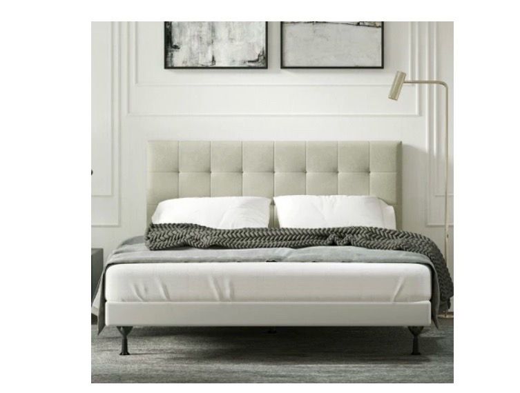 Queen bed: mattress, box spring, frame, and headboard - photo 2