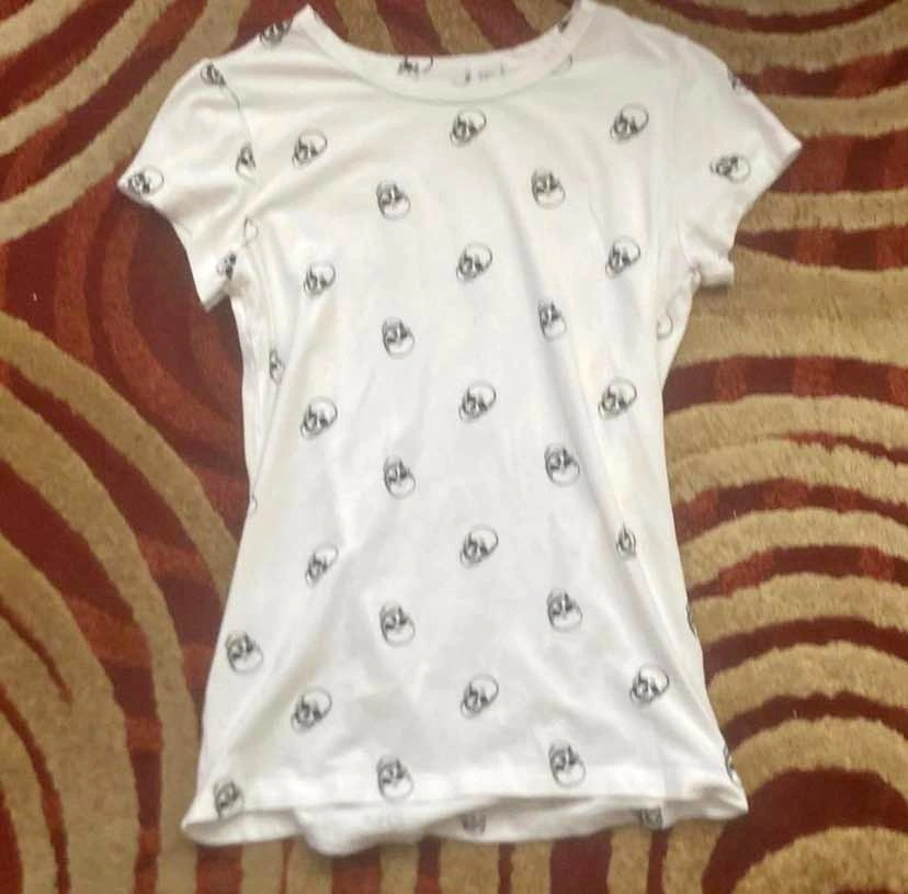 Kenar White Skull Print T-Shirt Size Medium