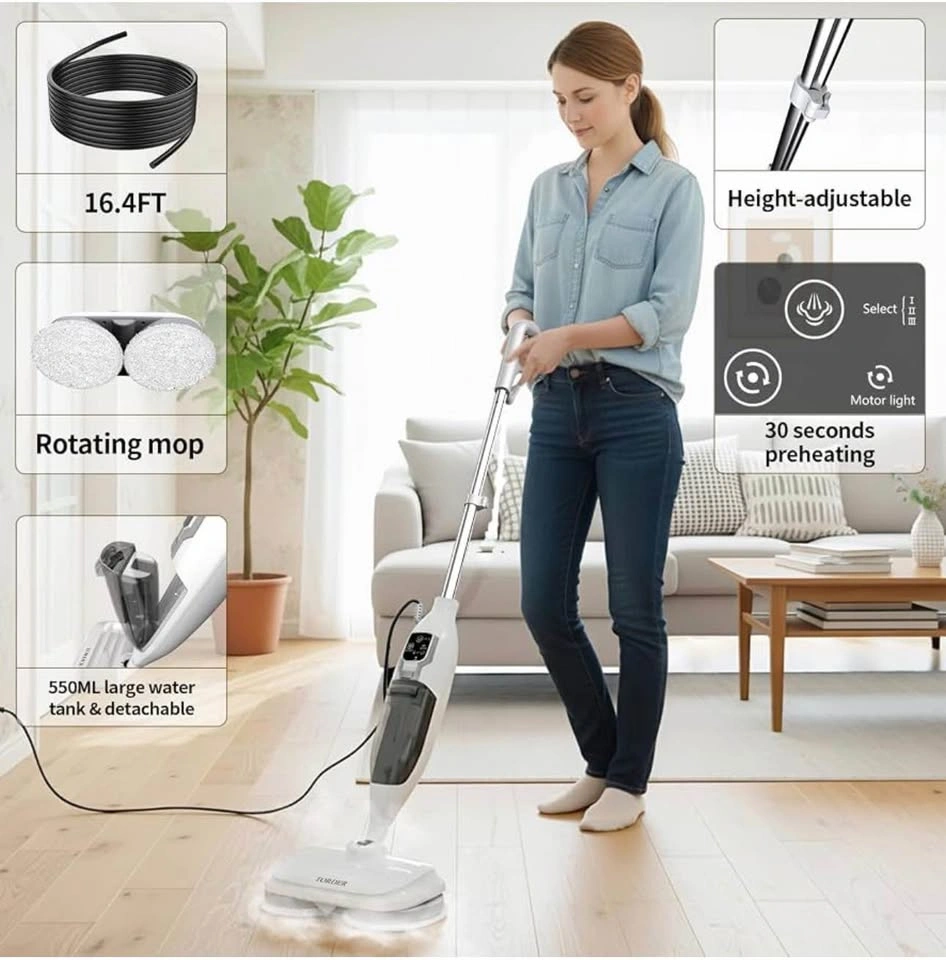 TORDER 13-in-1 Steam Mop & Floor Scrubber - photo 3